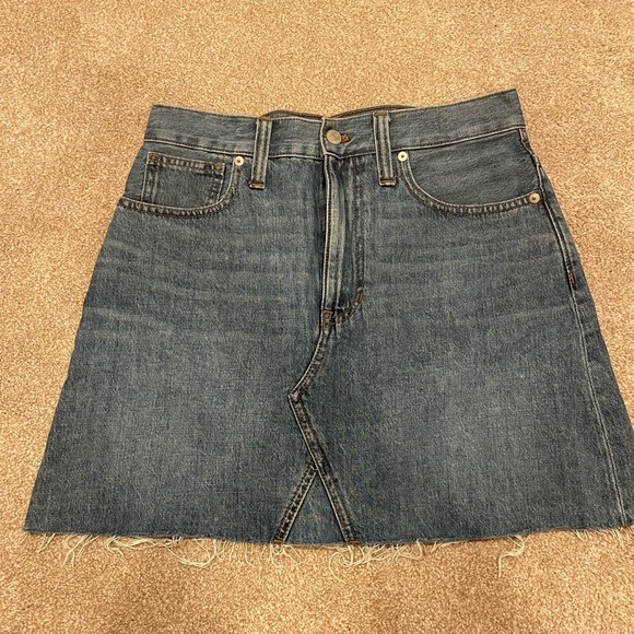 Madewell rigid denim a-line skirt